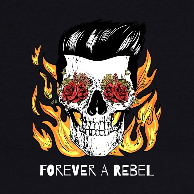 Forever a Rebel - Rock T-Shirt for Musicians And Fans by Musician Mania